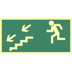 Kierunek do wyjścia schodami w dół na lewo
