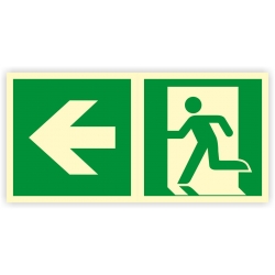 Kierunek do wyjścia ewakuacyjnego – w lewo